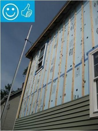 Cabin Garage, Exterior Wall Insulation, Vinyl Siding Installation, External Wall Insulation, Exterior Farmhouse, Rigid Foam Insulation, Siding Installation, Exterior Insulation, Wall Building