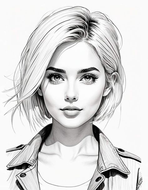 Woman’s Face Drawing, Woman’s Face Drawings, Portret Drawing Girl, Women Face Outline Art, Line Drawing Womens Face, Face Proportions Drawing, Side Tattoos Women, Face Proportions, Female Face Drawing