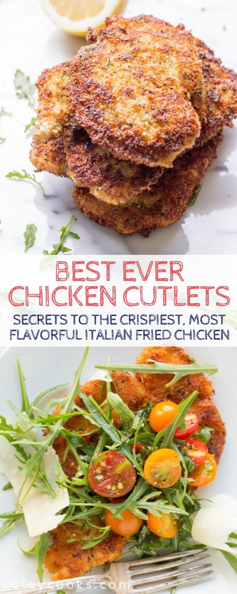 Italian Cutlets, Italian Fried Chicken, Italian Breaded Chicken, Italian Chicken Cutlets, Best Ever Chicken, Fried Chicken Cutlets, Chicken Cutlet Recipes, Chicken Milanese, Breaded Chicken Cutlets