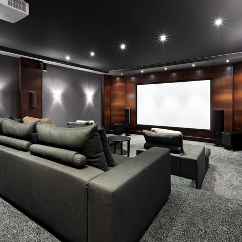 Home Theater Wall Color (Paint Color Guide) – Designing Idea Basement Rooms, Basement Theater, Small Home Theater, Sala Cinema, Home Theater Lighting, Crib Ideas, Movie Theater Rooms, Basement Home Theater, Home Theater Room Design