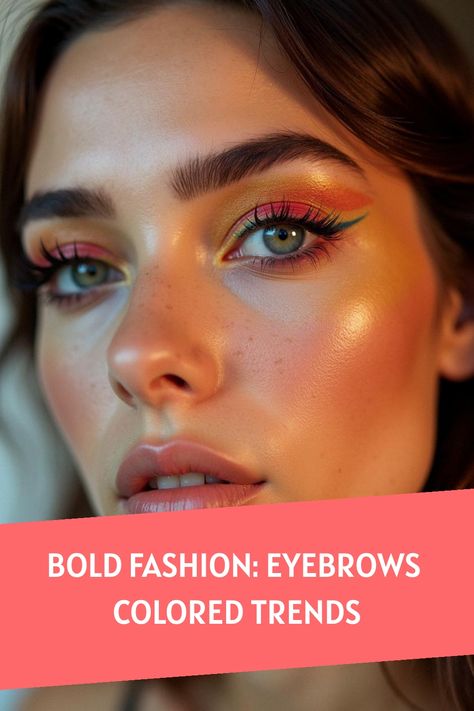 Bold Fashion: Eyebrows Colored Trends Dry Lips Aesthetic, Trendy Eyebrows, Eyebrow Coloring, Colored Eyebrows, Eyebrow Trends, Green Smokey Eye, Black Smokey Eye, Brunette Makeup, Simple Eyeliner