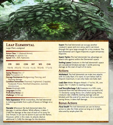 Dnd Forest Encounter Ideas, Dnd Plant Monster, Dnd Feywild, Dnd Plants, Plant Monsters, 5e Monsters, Dnd Creatures, Dungeons And Dragons Rules, Dnd Monster