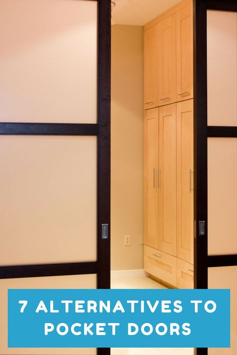 A barn type of pocket door alternative that is perfect for small spaces room as it does not need a lot of space to open and close. #pocketdoor #doors #barndoor Space Saving Doors Bathroom, Sliding Bathroom Door Small Spaces, Space Saving Door Ideas, Folding Bathroom Door, Small Bathroom Door Ideas, Door For Small Space, Small Bathroom Door, Doors For Small Spaces, Closet Door Alternative