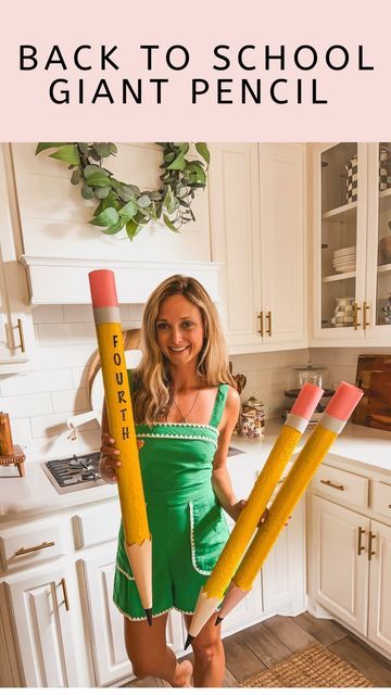 Giant Pencil, Pool Noodle, School Photo, Teacher Inspiration, Pool Noodles, School Photos, Teacher Hacks, 10th Birthday, School Crafts