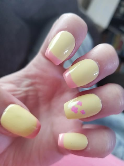 Cute Simple Nails, Really Cute Nails, Inspired Nails, Amazon Beauty, Soft Nails, Her Nails, Kawaii Nails, Nail Polish Designs, Yellow And Pink