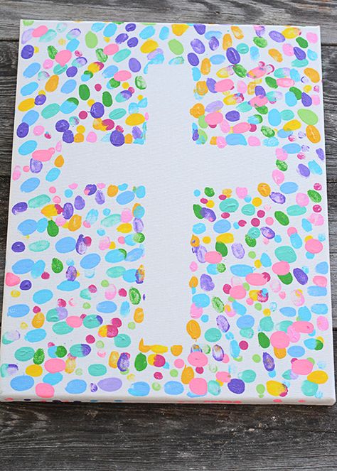 Fingerprint Canvas, Easter Crafts To Make, Infant Crafts, Easter Religious Crafts, Bible Crafts Sunday School, Easter Sunday School, Jesus Crafts, Easter Crafts Preschool, Craft To Make