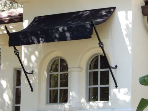 Awning Over Door, Residential Awnings, Bahama Shutters, House Awnings, Colonial House Exteriors, Window Canopy, Spanish House, Windows Exterior, Outdoor Retreat