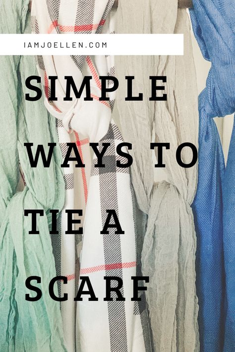 Easy Scarf Tying Simple Casual, How To Tie A Rectangle Scarf, Oblong Scarf Tying Ideas, Tieing Scarfs, How To Tie A Long Scarf, Tie Long Scarf, Small Scarf Tying, Long Scarf Tying, Tying Scarves