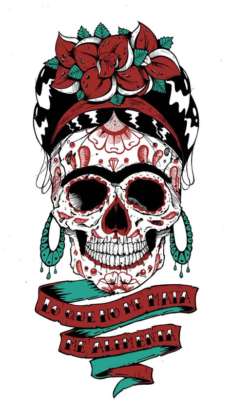 Argentina Illustration, Sugar Skull Artwork, Frida Art, Day Of The Dead Art, Day Of The Dead Skull, Skulls Drawing, Mexican Skulls, Skull Illustration, Sugar Skull Art