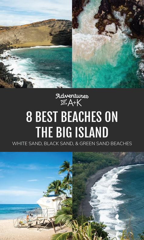 8 Best Beaches on the Big Island | Big Island Beaches | Best Beach Big Island | Kua Bay | Makalawena Beach | Magic Sands Beach | Hapuna Beach | Papakolea Beach | Green Sand Beach | Green Sand Beach Big Island | Pololu Valley | Waipio Valley | Punalu'u Black Sand Beach | Black Sand Beach Big Island | How to get to the green sand beach Big Island | Hiking to Pololu Valley Black Sand Beach Hawaii, Pololu Valley, Beach Magic, Waipio Valley, Kona Beaches, Hawaii Vacation Tips, Hawaii Trip Planning, Big Island Travel, Hawaii Activities