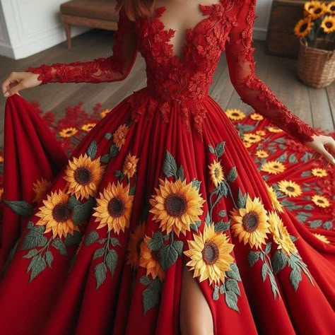 Sunflower Wedding Dress, Sunflower Dresses, Sunflower Dress, Fantasy Gowns, Pretty Prom Dresses, Fairytale Dress, Prom Dresses Online, Fantasy Dress, Gala Dresses