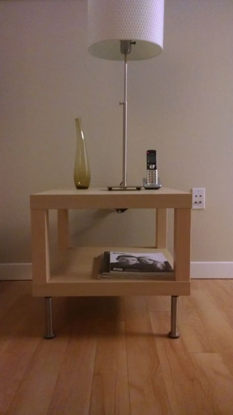 LACK side table with CAPITA legs - IKEA Hackers Ikea Living Room Hacks, Lack Side Table, Ikea Instructions, Ikea Lack Side Table, Living Room Hacks, Lack Table, Ikea Lack Table, Interior Design Color Schemes, Hack Ikea