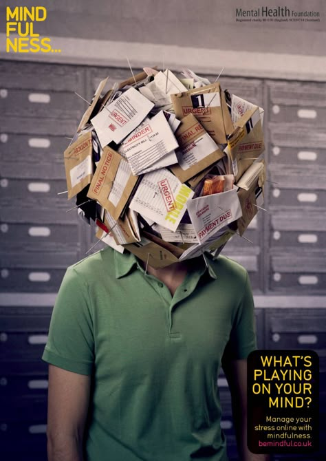 Mental Health Foundation: Manage your stress • Ads of the World™ | Part of The Clio Network Health Ads, Mental Health Campaigns, Adolescent Health, Mental Health Posters, Awareness Poster, Creative Advertising Campaign, Publicidad Creativa, Street Marketing, Mental Health Day