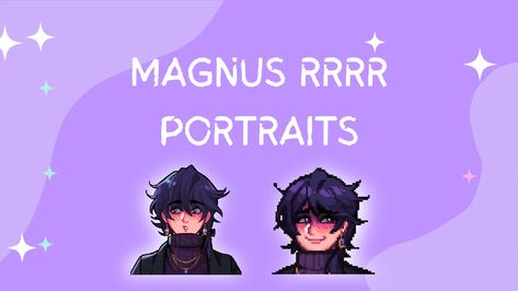 SageFelix - RRRR Magnus Portraits at Stardew Valley Nexus - Mods and community Portrait Mod Stardew Valley, Rasmodius Stardew Valley, Stardew Valley Mods Portraits, Stardew Valley Portrait Mod, Stardew Valley Portraits, Stardew Valley Tattoo, Stardew Design, Stardew Valley Mods, Stardew Mods