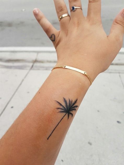 Tree Tattoo Wrist, Tree Tattoo Ankle, Palm Tree Tattoo Ankle, Wrist Tatoo, Tree Tattoo Arm, Tattoo Tree, Tattoo Wrist, Palm Tattoos, Tree Tattoo Designs