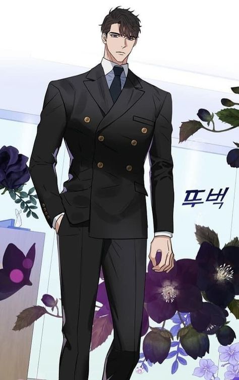 Kiss Me Liar, Comic Clothes, Black Suit, Anime Poses Reference, Black Suits, Handsome Anime Guys, Anime Poses, Handsome Anime, Animated Characters