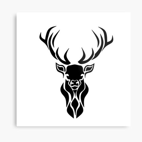 "Tribal Black Stag, in Primitive Black Ink" by grounds | Redbubble فن الرسم بالمسامير, Animal Stencil Art, Animals Silhouette, Hirsch Silhouette, Deer Logo, Wal Art, Afrique Art, Animal Stencil, Laser Art