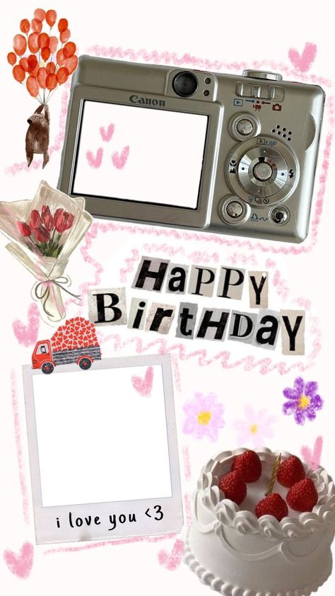 Insta Templates, Collage Photo Frame Design, Collage Photo Frame, Ideas De Collage, Birthday Photo Collage, Online Scrapbook, Desain Buklet, Birthday Collage, Cute Birthday Pictures