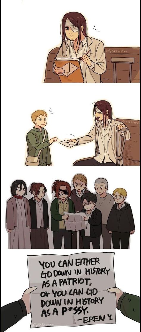 Levi Squad, Eren X Armin, The Negotiator, Aot Eren, 60s Makeup, Aot Funny, Eren Aot, Attack On Titan Comic, Eren X Mikasa