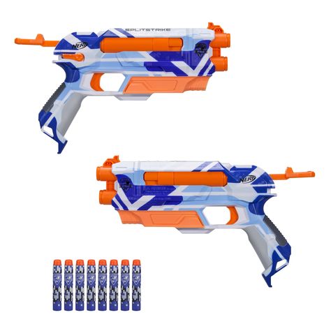 Nerf N-Strike Elite Splitstrike Blaster with Darts - Walmart Exclusive - Walmart.com - Walmart.com Power Rangers Figures, Play Area Backyard, Nerf Toys, Summer Play, Team Gear, 9th Birthday, 8th Birthday, Outdoor Toys, Outdoor Play