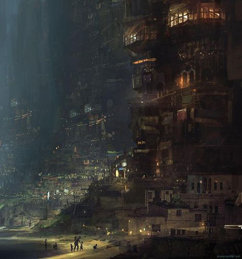 Concept art of a city in a dead volcano - Album on Imgur Casa Art, Vertical City, Steampunk Artwork, Beautiful Background, Fantasy City, Fantasy Setting, Fantasy Places, Futuristic City, Art Et Illustration