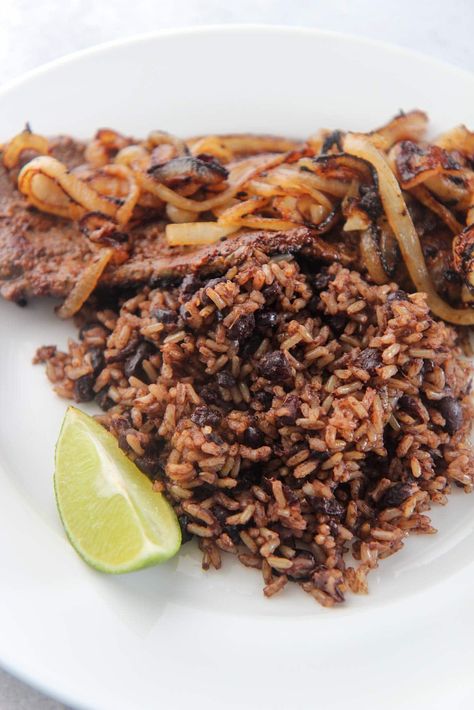 Congri (Cuban Black Beans and Rice) Congri Cubano, Cuban Black Beans And Rice, Cuban Rice, Scottish Dishes, Cuban Black Beans, Cuban Dishes, Latin American Recipes, Black Beans And Rice, Cuban Cuisine