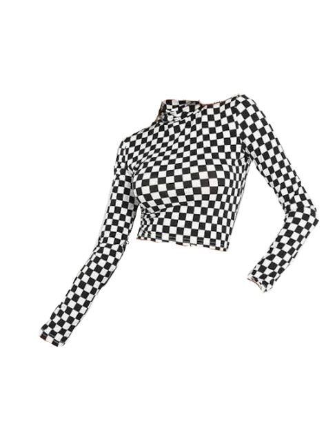 checkered long sleeve crop top polyvore moodboard filler Black Mom Jeans, Png Clothes, Outfit Png, Crop Top Blouse, Polyvore Fashion, Sweater Top, Shirt Style, Fashion Beauty, Cool Outfits