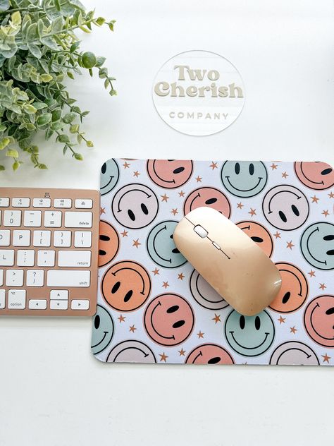 This Listing is for one (1) Mouse Pad. These mouse pads make the most unique and cutest gifts for a friend, Mother, Girlfriend, Teacher, student, daughter or even for yourself. **Size of Mouse Pad: 9.4" x 7.9" **Material: Neoprene **Shape: Rectangle The Design is placed on one side (top side), the bottom is anti-slip natural rubber base. Patterns: Be sure to choose which Pattern you want in the drop down menu! Scroll through picture to find pattern and numbers to choose correctly.  **We currentl Mousepad Design Ideas, Mouse Pad Design Ideas, Office Must Haves, Desk Decor Office, Home Office Desk Decor, Cricut Decals, Fall Festivals, Cute Stationary, Teacher Student