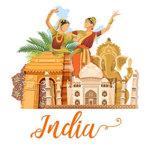 Indian travel template on white background. I love India. Vector illustration in vintage style. Indian travel template on white background. I love India. Vector vector illustration Incredible India Posters, I Love India, Travel Template, Independence Day Drawing, Harry Clarke, India Poster, Indian Travel, Indian Independence, Independence Day Celebration