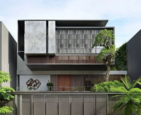 Residence Elevation, Modern Tropical House, House Outer Design, Architecture Elevation, Facade Architecture Design, Contemporary House Exterior, Modern Villa Design, Modern Style House Plans, Modern House Facades