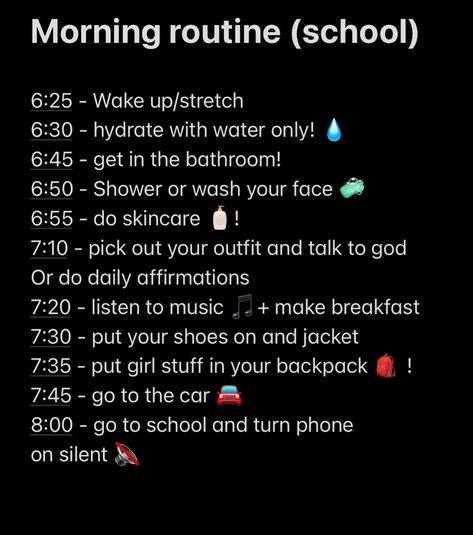 Morning routine + back to school Morning Routine School, School Morning, How To Make Breakfast, Wash Your Face, Take Out, Daily Affirmations, Listening To Music, Morning Routine, Made By Me