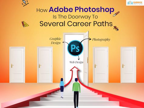 Do you know that more than  90% of the world’s creative experts use Adobe Photoshop? Explore how you can wear too many hats by learning the image-editing software.  Enrol yourself at Photoshop training course at Karmick Institute!  #Webdesigncourse #Career Graphic Design Course Ads, Training Course Poster Design, Photoshop Course Poster, Computer Course Certificate, Photoshop Training, Photoshop Course, Web Design Course, Adobe Software, Software Company