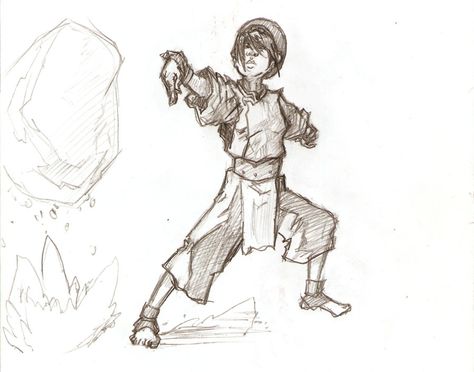 Avatar: the Last Airbender fanart -- "toph earthbending" by JaredSalmond on deviantART Earth Bending Pose Reference, Earthbending Poses Reference, Earthbending Poses, Spirit Bending, Toph Earthbending, The Last Airbender Fanart, Last Airbender Fanart, Avatar The Last Airbender Fanart, Airbender Fanart