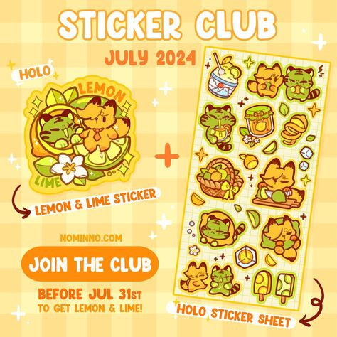 Hello everyone! My shop is back online with a brand new sticker club! 【Tiers】 🍅Tomato Slayer - Monthly Die-cut Sticker 🍳Sunny Side - Monthly Sticker Sheet 🍩Donut Delight - Monthly Die-cut Sticker + Sticker Sheet 【Size & Material】 Lemon & Lime Sticker sheet: 8.3cm x 16.5cm Lemon & Lime Die-cut Sticker: 6.3cm x 6.5cm Holographic sticker 【Date】 You can only obtain the July rewards by purchasing a membership before July 31st. All membership reward will be shipped before the 1st of August #on... Donut Delight, Merch Ideas, Artist Branding, Body Reference Drawing, Artist Alley, Body Reference, New Sticker, Graphic Design Tutorials, Lemon Lime