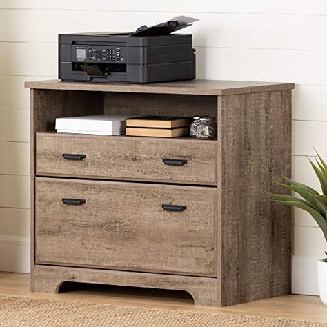 South Shore Versa 2-Drawer File Cabinet-Weathered Oak