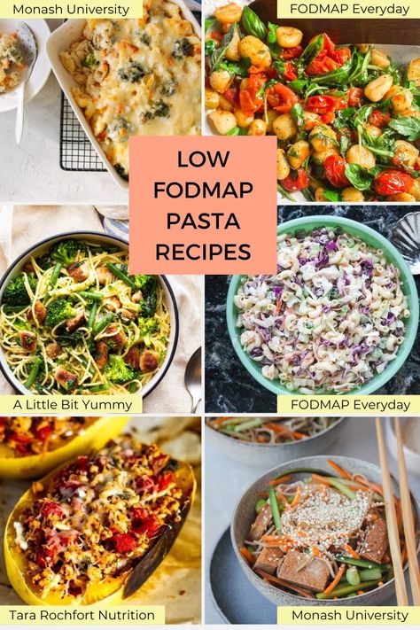 Low FODMAP pasta: exploring nutritious options and tasty recipes - Keren Reiser Low Fiber Pasta Recipes, Fodmap Pasta Recipes, Low Fodmap Pasta Salad, Low Fodmap Pasta Recipes, Low Fodmap Diet Food Lists, Low Fodmap Pasta, Pasta Guide, Fodmap Diet Food Lists, Pasta With Clam Sauce