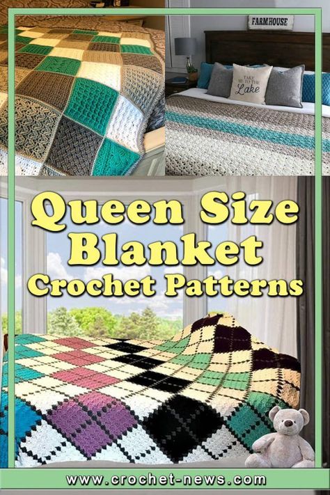 You need a new comforter for your queen sized bed but with skyrocketing prices you can’t afford to purchase one. You can actually make one quite cheaply, and it will be as pretty and warm as one you would have purchased. Try making these crochet queen size blanket patterns and you will be making more before you know it! Crochet Queen Size Blanket, Crochet Blanket King Size, Crochet Blanket Queen Size, Crochet Queen Blanket, Simple Bed Design, Beautiful Bed Designs, Crochet Queen, Queen Sized Bed, Bed Design Ideas