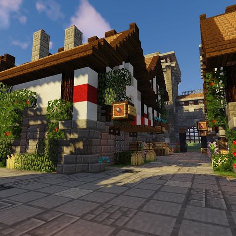 Minecraft Market, Villa Minecraft, Trading View, Minecraft Kingdom, Minecraft Building Guide, Mine Minecraft, Minecraft Gameplay, Town Building, Minecraft Inspiration