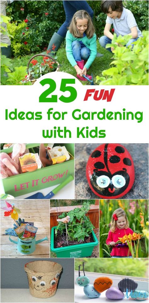 25 Fun Gardening with Kids Ideas to Spark Their Interest #gardening #diy #parenting #STEM #science #education Gardening With Kids, Garden Crafts For Kids, Planting For Kids, Activities For Adults, School Garden, Garden Club, Gardening For Kids, Garden Crafts, Gardening For Beginners