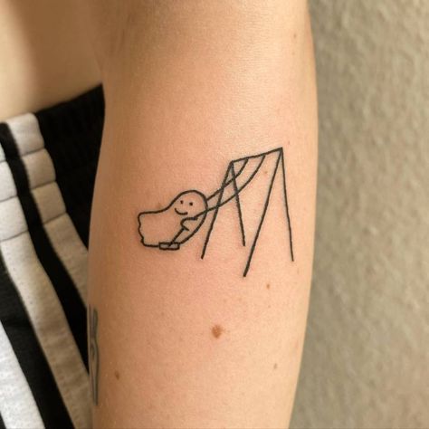 Swoosh. Mark Mahoney, Swing Tattoo, Doodle Tattoo, Tattoos Gallery, Mini Tattoos, Tiny Tattoos, Tattoo Artists, Tattoos