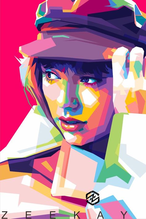 WPAP of Taylor swift Taylor Swift Pop Art Painting, Pop Art Portraits Acrylics, Taylor Swift Pop Art, Wpap Art Design, Wpap Portrait, Taylor Swift Painting, Portraits Pop Art, Vector Portrait Illustration, Taylor Swift Drawing