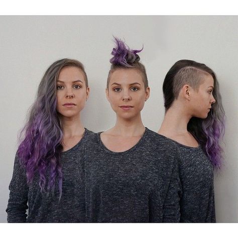 Undershave Haircut, Long Mohawk, Side Shave, Best Ombre Hair, Undercut Long Hair, Purple Ombre Hair, Half Shaved Hair, Punk Hair, Ombré Hair