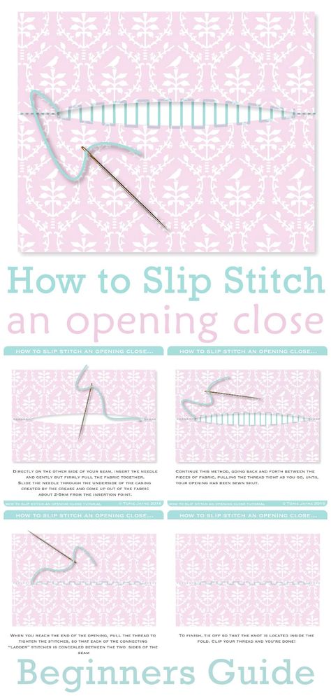 How to Slip Stitch an opening close How To Sew Shoes, Types Of Hand Sewing Stitches, Hand Sewing Techniques Step By Step, Slip Stitch Sewing, Ladder Stitch Tutorial, Types Of Stitches Sewing, Knitting Needle Case Tutorial, Sewing Stitches By Hand, Stitches Sewing