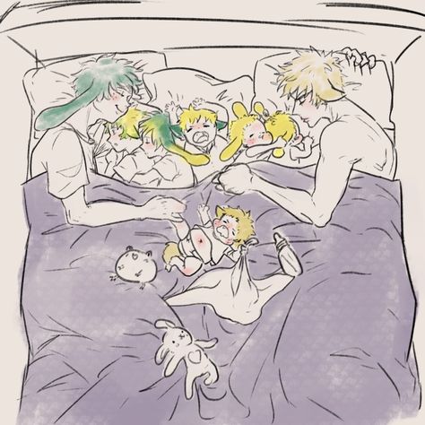 Bakudeku Mpreg Birth Deku, Bkdk Family, Bakudeku Mpreg Birth, Mpreg Anime, 19 Days Characters, My Hero Academia Memes, Boku No Hero Academia Funny, Anime Family