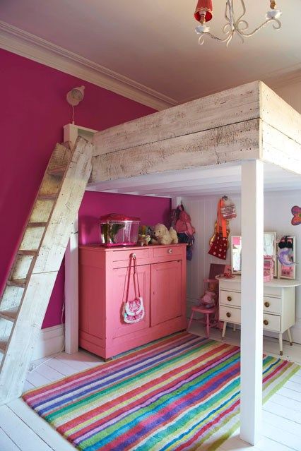 Loft Bed - Kids Bedroom Ideas - Children's Room Decorating (houseandgarden.co.uk) Mommo Design, A Loft Bed, Bed Kids, Murphy Bed Plans, Kids Loft Beds, Bunk Bed Designs, Loft Beds, Kids Bunk Beds, Kids Bedrooms