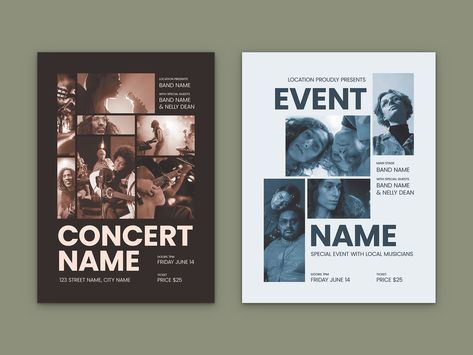 Photo Collage Event Poster Layout Stock Template | Adobe Stock Event Poster Layout, Multi Photo Layouts, Collage Layout, Photo Exhibit, Multi Photo, Photo Collage Template, Multiple Images, Collage Poster, Poster Layout