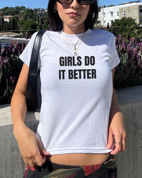 Girls Do It Better Baby Tee Y2K Baby Tee 90s Baby Tee Graphic Baby Tee Y2K Clothing Graphic Shirt Funny Tee - Etsy UK Shopping Vision Board, Edgy Minimalist Style, Tyler Outfit, Cute Baby Tees, Ella Toone, Baby Tee Outfit, Fame Desired Reality, Baby Tees 90s, Edgy Minimalist