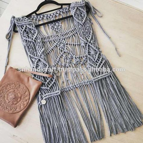 Body Wear Fashion, Macrame Vest, Bohemian Style Design, Macrame Clothes, Free Macrame Patterns, Macrame Supplies, Macrame Dress, Macrame Patterns Tutorials, Boho Macrame