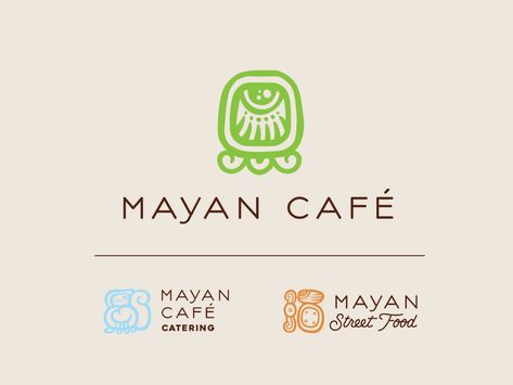 Mayan Cafe Branding by VIA Studio on Dribbble Mayan Logo, Plant Truck, Mayan Symbols, Cafe Branding, Riviera Maya, Visual Identity, Creative Professional, Peru, Global Community