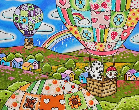 🎈Bobbie's characters truly are living their best lives! Hot air balloon ride... Yes, please🎈 📙 @bobbiegoodsart ✍️🏻 168 Honolulu @ohuhuart and Uni-ball white gel pen Inspiration @lexbloxcoloring and @fannyscosy_life #bobbie #bobbiegoods #bobbiegoodsart #bobbiegoodscoloringpages #bobbiegoodscoloringbook #colouring #ohuhumarkers #hotairballoon Bobbie Goods Hot Air Balloon, Bobbie Goods Characters, Bobbie Goods This And That, Coloring Ideas Aesthetic, Bobbie Goods Finished Pages, Bobbie Goods Inspiration, Bobbie Goods Coloring Pages Completed, Bobbie Goods Coloring Inspiration, Finished Bobbie Goods Coloring Pages